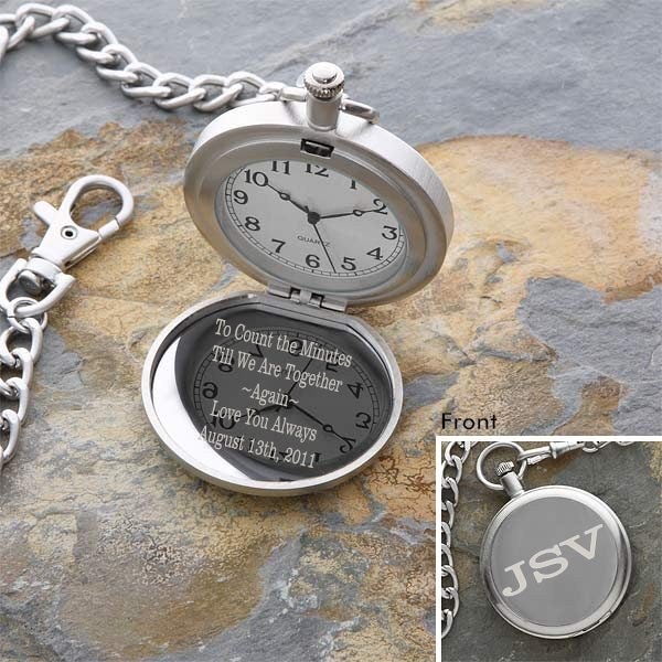 In Memory Engraved Silver Pocket Watch