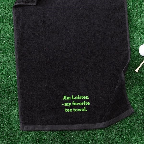 Embroidered Black Personalized Golf Towels - You Design It
