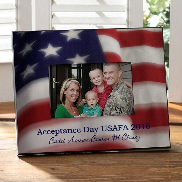 American Flag Personalized Picture Frame - 5x7 Wall