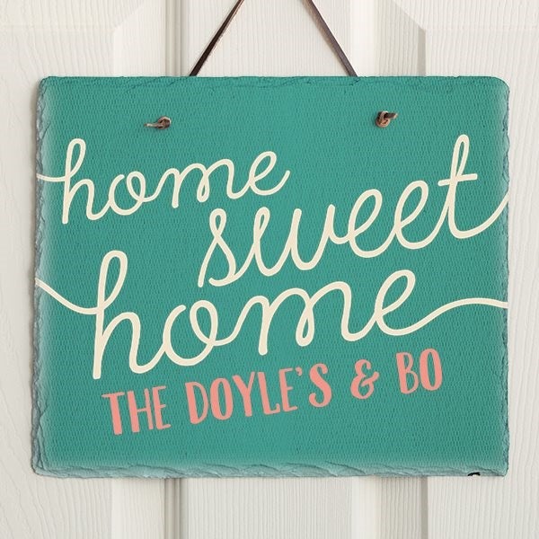 Personalized Welcome Sign - Front Door Greeting Slate Plaque