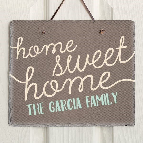 NEME入り WELCOME PLATE Personalized Welcome Sign - Front Door Greeting Slate Plaque