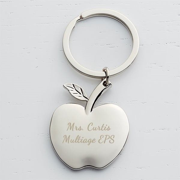 Personalized Apple Key Chain - Teacher