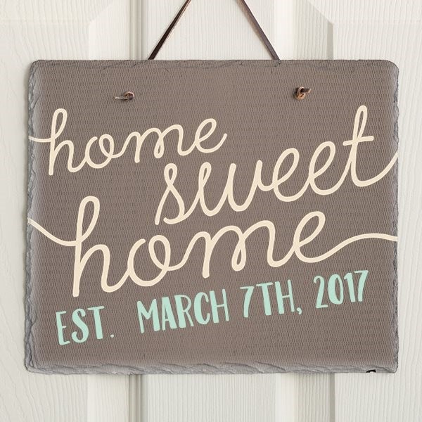 Personalized Welcome Sign - Front Door Greeting Slate Plaque