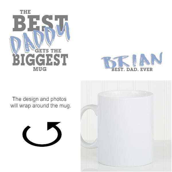 Custom Oversized Coffee Mugs - World's Best Dad