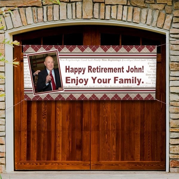 Banner „Happy Retirement“ – 2,7 M Lang, Einseitig Bedruckt, Ideal Für Rentenparty-Deko