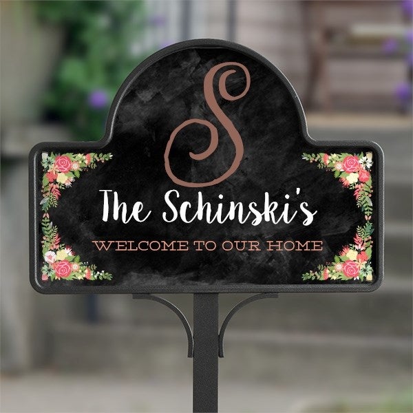 Personalized Welcome Yard Sign Magnet - Posh Floral Design