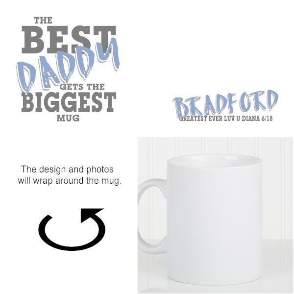 Custom Oversized Coffee Mugs World's Best Dad