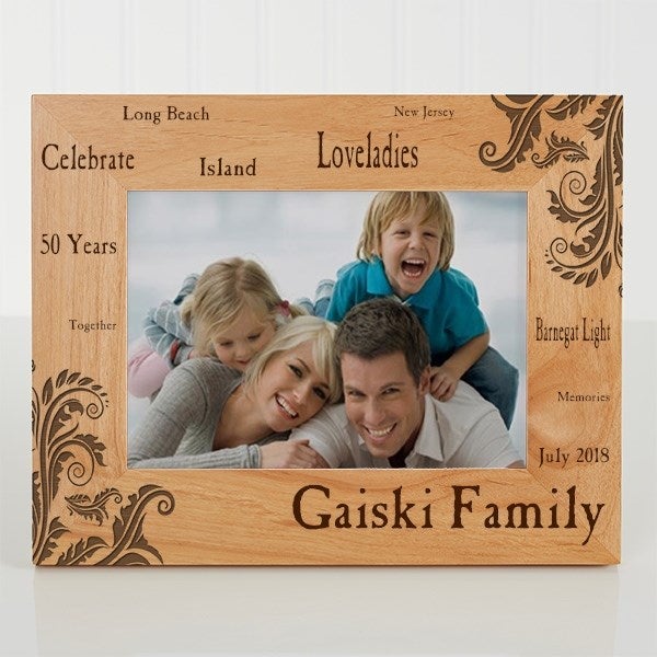 Engraved Wood Family Picture Frames - Family Pride - 8x10