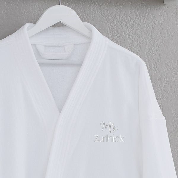 Mr White Velour Personalized Robe