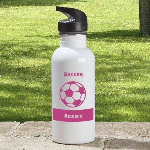 Personalized Gymnastics Aluminum Water Bottle - 20oz Custom Name Or Team Sport Bottle (Hot Pink) - View #3