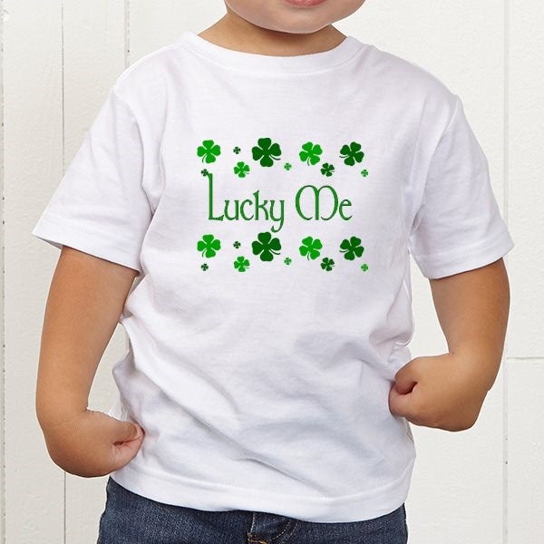 T-shirt Bambina 'Mommy's Lucky Girl' Trifoglio - Per San Patrizio, Colore Verde, Cotone
