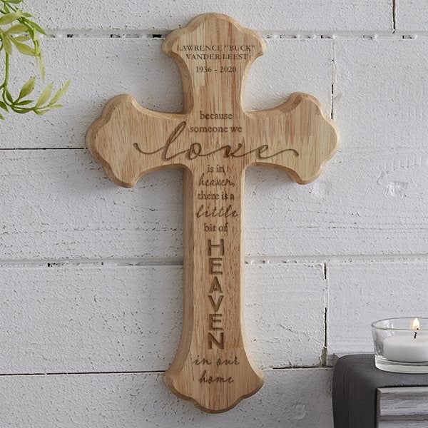 その他 wood cross Heaven In Our Home Personalized Wood Cross