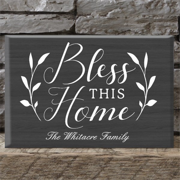 Bless This Home Personalized Shelf Block