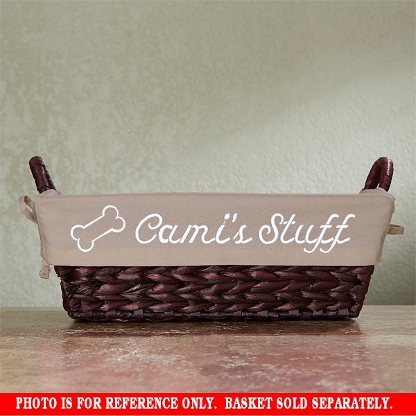 Personalized Dog Toy Baskets Tan