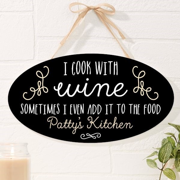 Personalized Kitchen Oval Wood Sign - Sassy Kitchen Quotes