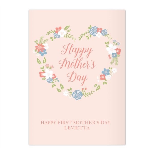 Personalized Mother's Day Card - Floral Wreath