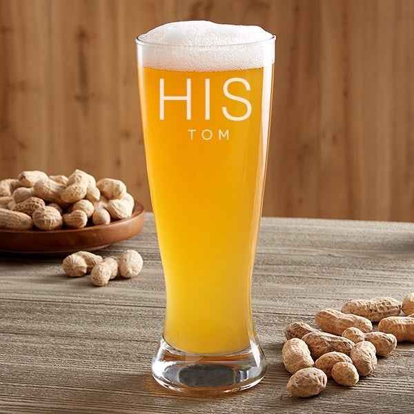 His & Hers Personalized Glasses - Beer & Wine