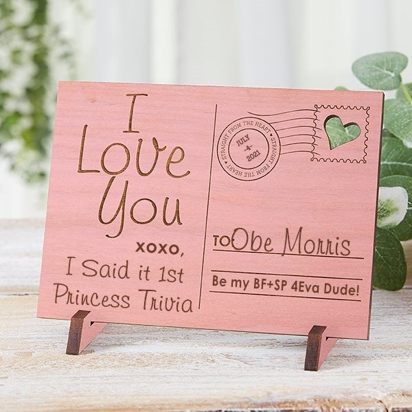 Personalized Wood Postcard - Sending Love To Mom