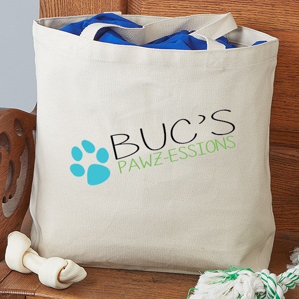Dog Mom" Custom Pet Face Portrait Tote