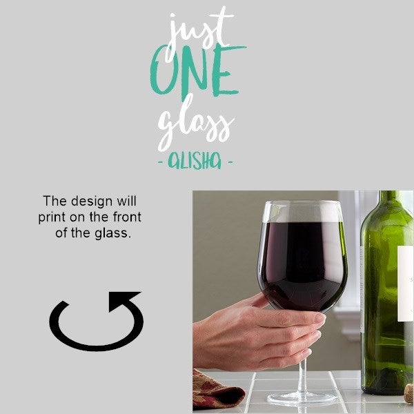 Just One Glass Personalized Whole Bottle Oversized Wine Glass