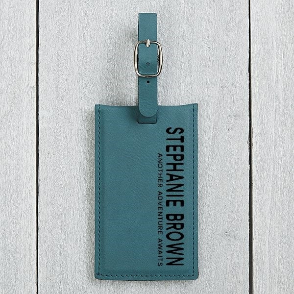 Personalized Bag Tags in Teal - Add Name And Quote