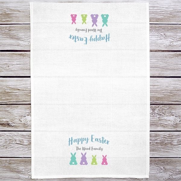 Happy Easter Kitchen Towel Set – Bunny & Chicks Design, 2-Pack, Vintage Style, Machine Washable