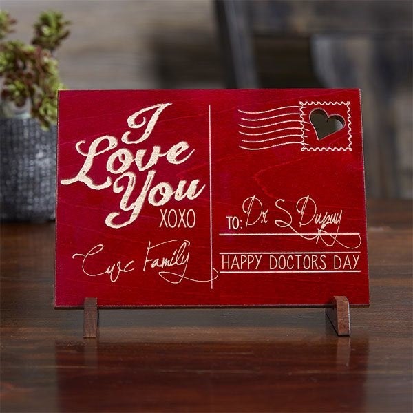 Personalized Romantic Keepsake Gifts - Wood Postcard