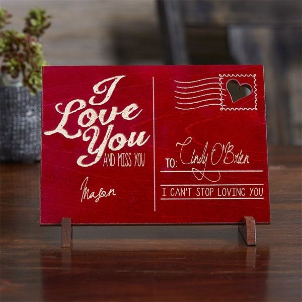 Personalized Romantic Keepsake Gifts - Wood Postcard