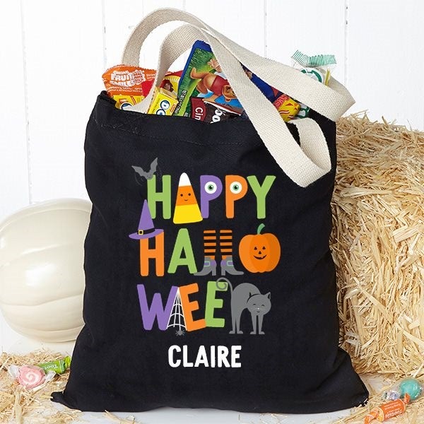 Personalized Halloween Treat Bag - Trick or Treat Icons