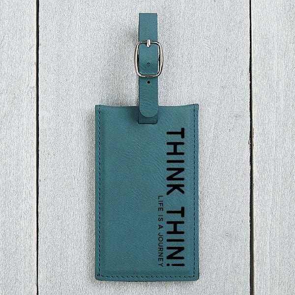 Personalized Bag Tags in Teal - Add Name And Quote