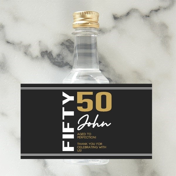 Timeless Birthday Personalized Mini Bottle Liquor Labels