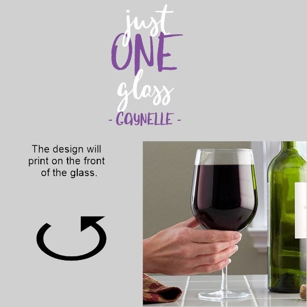 Just One Glass Personalized Whole Bottle Oversized Wine Glass