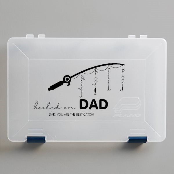 fathers day tackle box Personalization Universe Hooked On Dad Personalized Plano : Sports & Outdoors Let Your Scribbles Be....Enough: Nerdy
