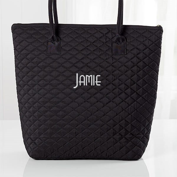 Embroidered Quilted Shoulder Bag