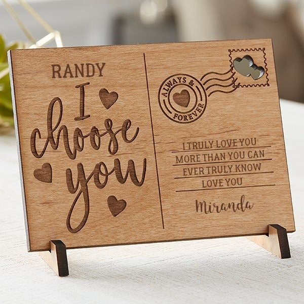 I Choose You Personalized Wooden Postcards