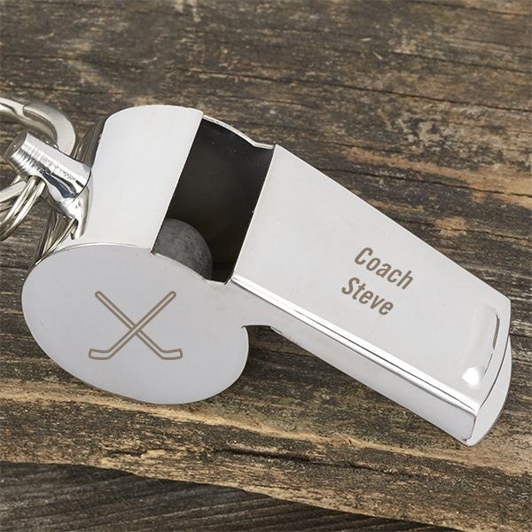 Custom Engraved Coach Whistle Keychain