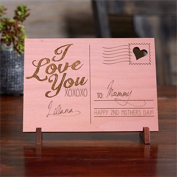 Personalized Romantic Keepsake Gifts - Wood Postcard