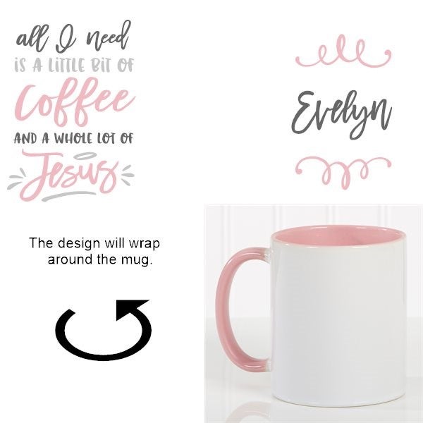 Little Bit Of Coffee And A Whole Lot Of Jesus Personalized Coffee Mugs