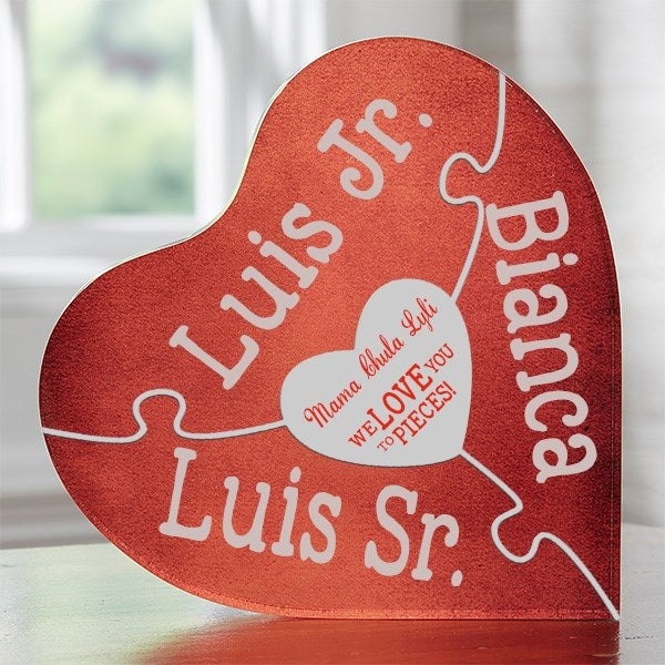 Personalized Color Heart Puzzle Keepsake - Love You To Pieces