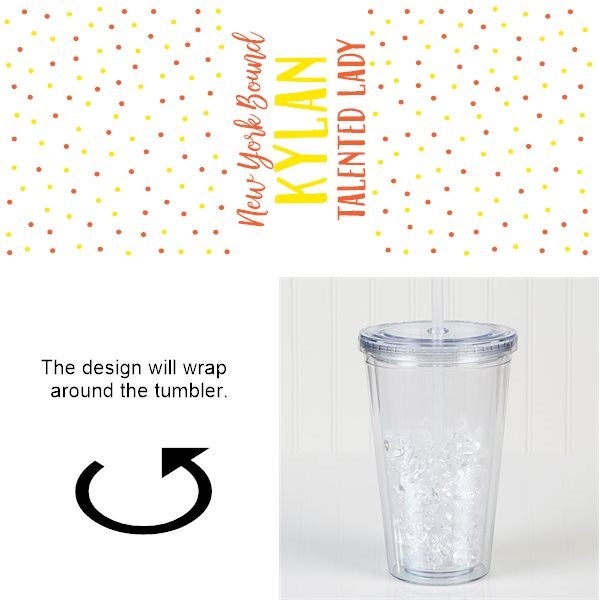 Personalized Acrylic Insulated Tumblers With Lid & Straw
