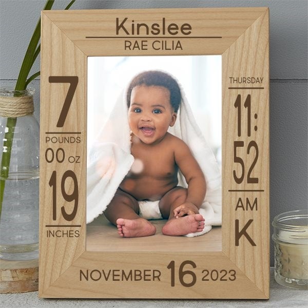 Newborn Personalized Baby Photo Frame Framed Picture Personalized