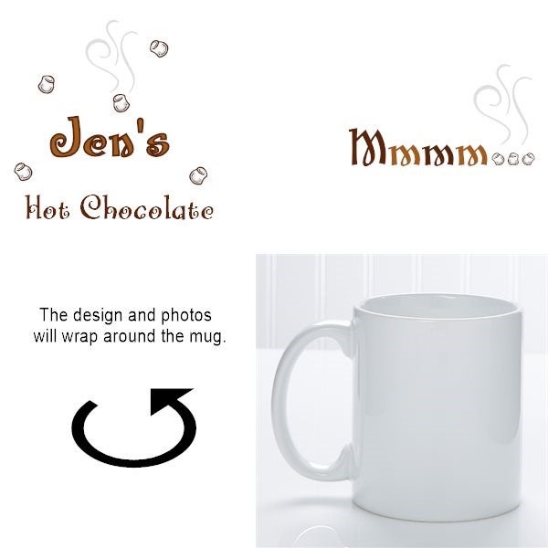 Personalized Kids Christmas Hot Chocolate Mug - 11oz, Frosty Snow Woman Design