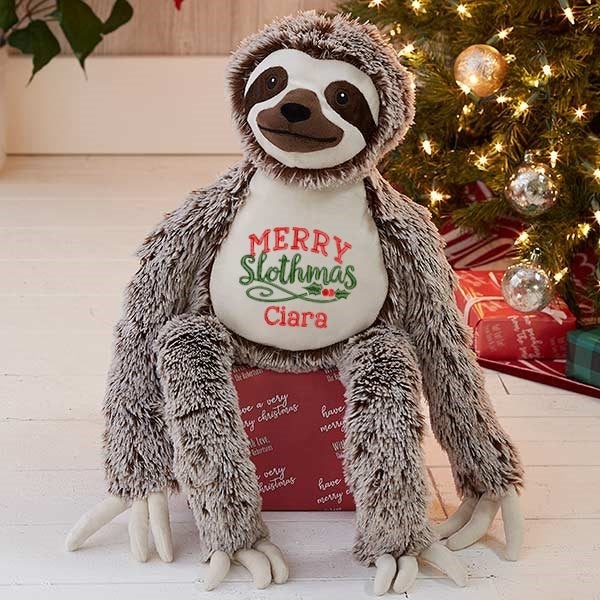 Christmas sloth stuffed animal hotsell