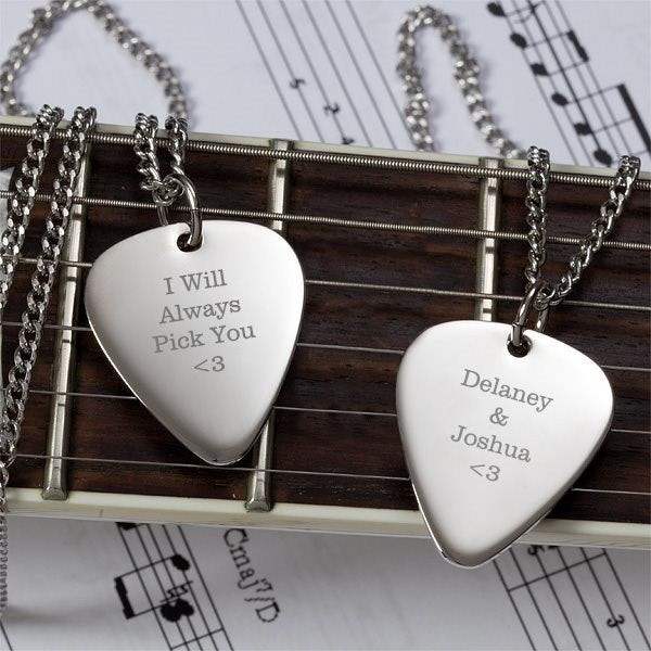 I pick you guitar pick necklace hot sale