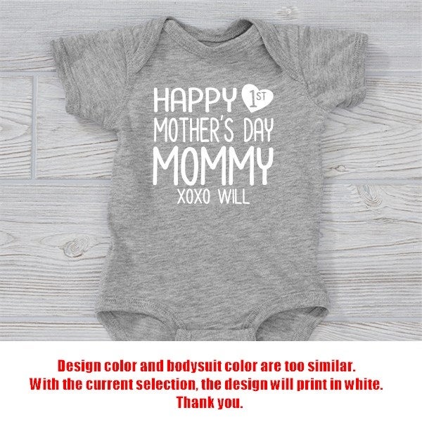 Our First Mothers Mothers Day Onesie For Baby Boy Mother's Day