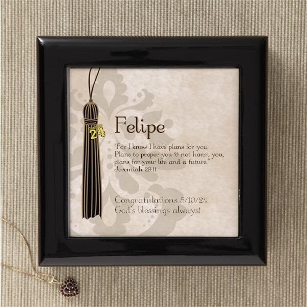Personalized Graduation Jewelry Box – Engraved Glass Keepsake For Class Of 2024