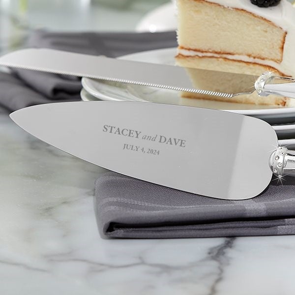 Custom Engraved Lenox Devotion Cake Knife & Server Set