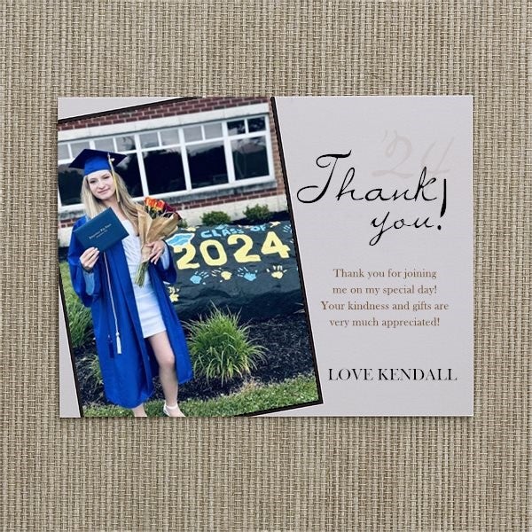 what to write in grad party thank you card Graduation Thank You Card main image 0