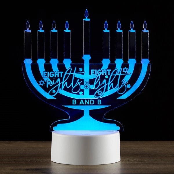 Hanukkah Menorah Personalized LED Sign