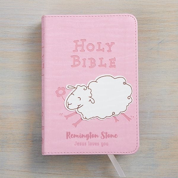 Woolly Lamb Personalized Children's Bible Pink